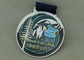 Customized Big Round Antique Enamel Medals , Brass Die Struck Running Sports Medal